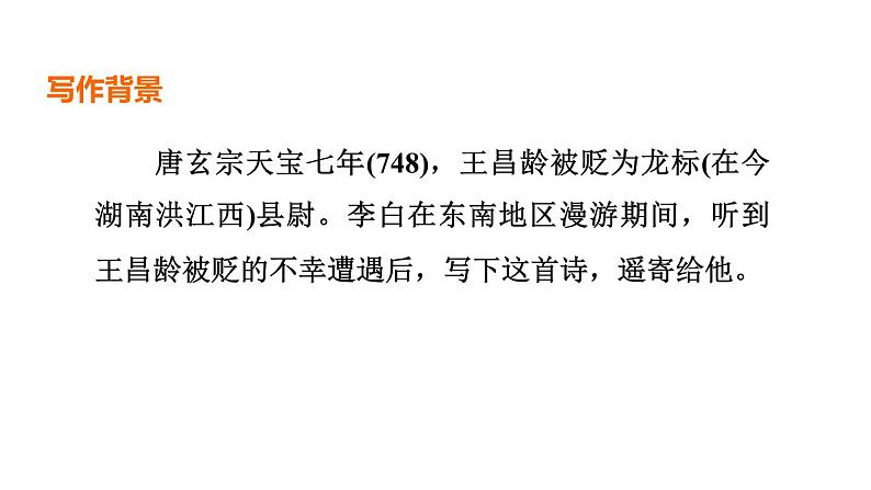 中考语文复习--部编版七年级语文上册古诗词复习-- 闻王昌龄左迁龙标遥有此寄+天净沙·秋思课件PPT第4页