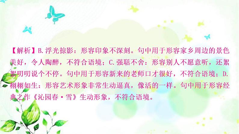 中考语文复习专题二词语的理解与运用作业课件07