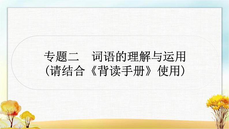 中考语文复习专题二词语的理解与运用教学课件第1页