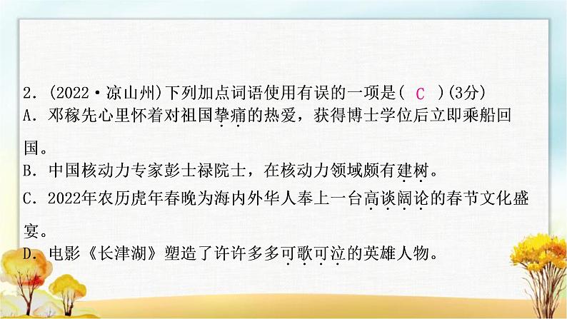 中考语文复习专题二词语的理解与运用教学课件第5页