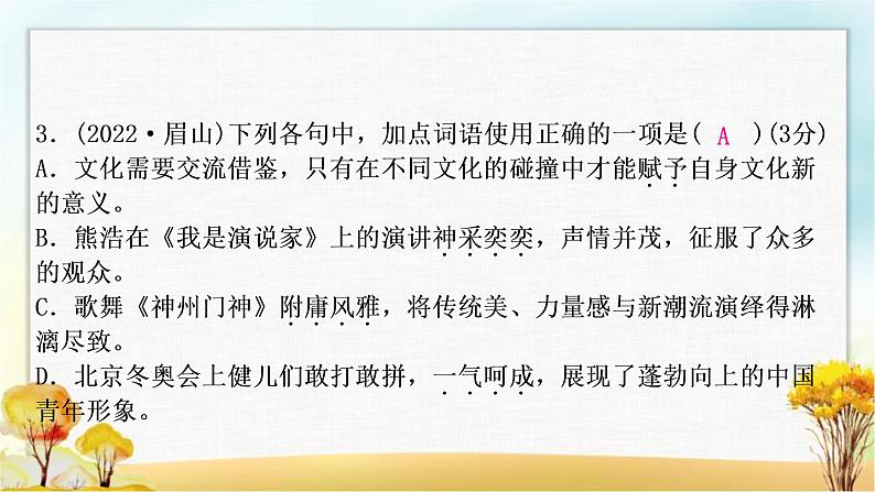 中考语文复习专题二词语的理解与运用教学课件第7页