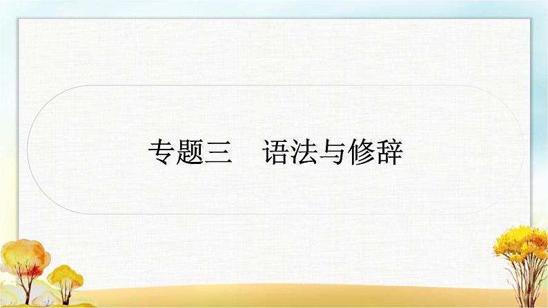 中考语文复习专题三语法与修辞教学课件第1页