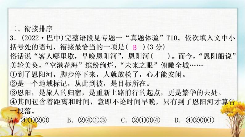 中考语文复习专题六句子排序与衔接教学课件07