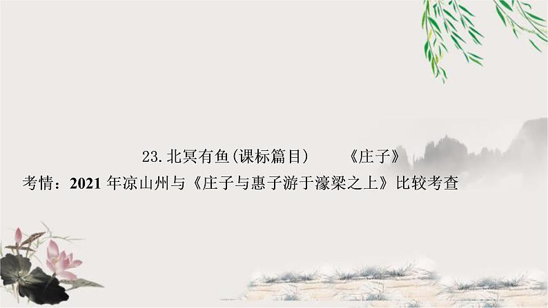 中考语文复习23北冥有鱼教学课件第1页