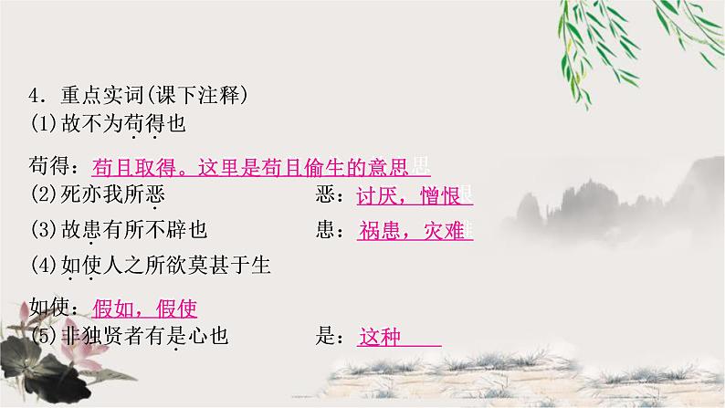 中考语文复习31鱼我所欲也教学课件05
