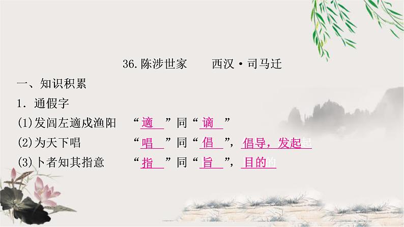 中考语文复习36陈涉世家教学课件01