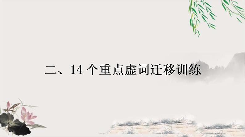 中考语文复习二14个重点虚词迁移训练教学课件01