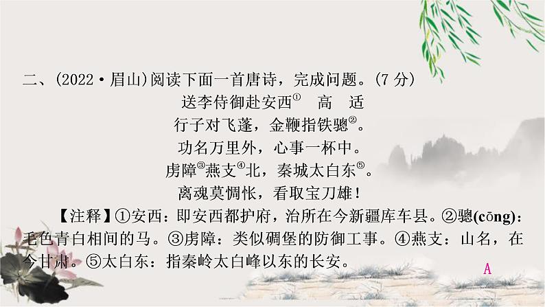 中考语文复习读懂古诗词的基本方法教学课件07
