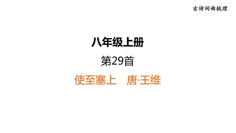 中考语文复习--八年级语文上册古诗词--使至塞上渡荆门送别（课件）01