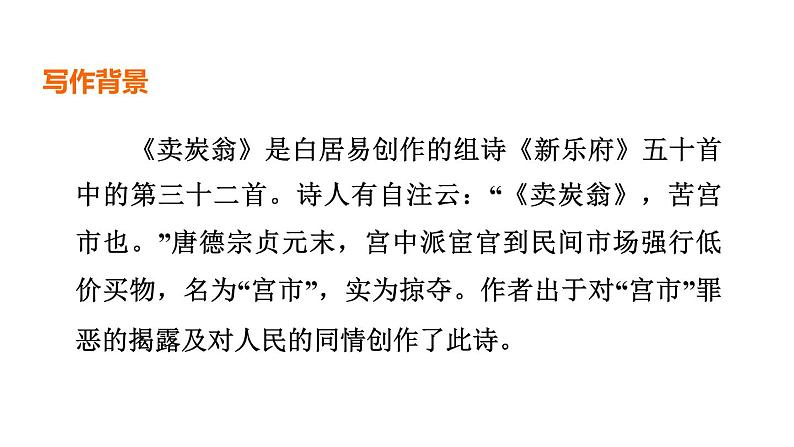 中考语文复习--八年级语文下册古诗词-- 卖炭翁（课件）第3页