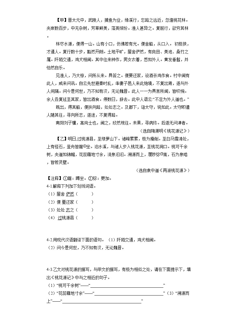 9 桃花源记专练第3页