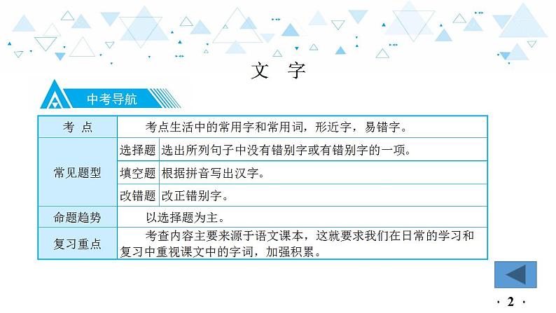 中考总复习语文2.-第一部分 基础知识及运用-文字课件第3页