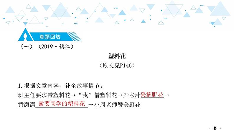 中考总复习语文20.-第三部分 现代文阅读-记叙文阅读-专题二  校园生活  师生情谊课件第7页