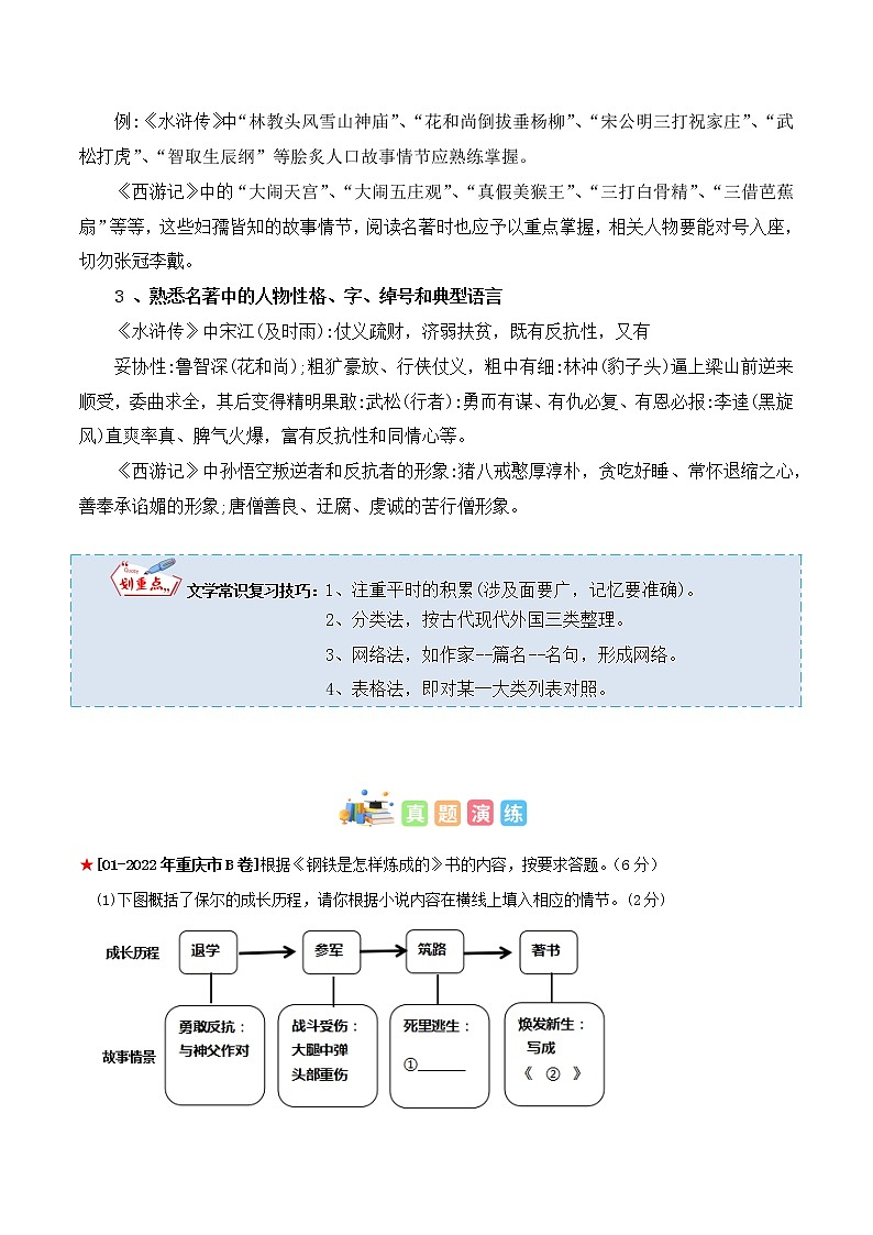 专题07 名著阅读-中考语文知识梳理与分类训练（全国通用）原卷版第3页