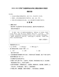 2022-2023学年广东省深圳市九年级上册语文期中专项提升模拟试卷（含解析）