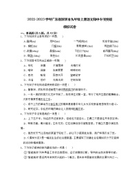 2022-2023学年广东省深圳市九年级上册语文期中专项突破模拟试卷（含解析）