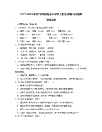 2022-2023学年广西省河池市九年级上册语文期末专项突破模拟试卷