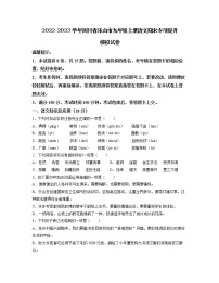 2022-2023学年四川省乐山市九年级上册语文期末专项提升模拟试卷（含解析）