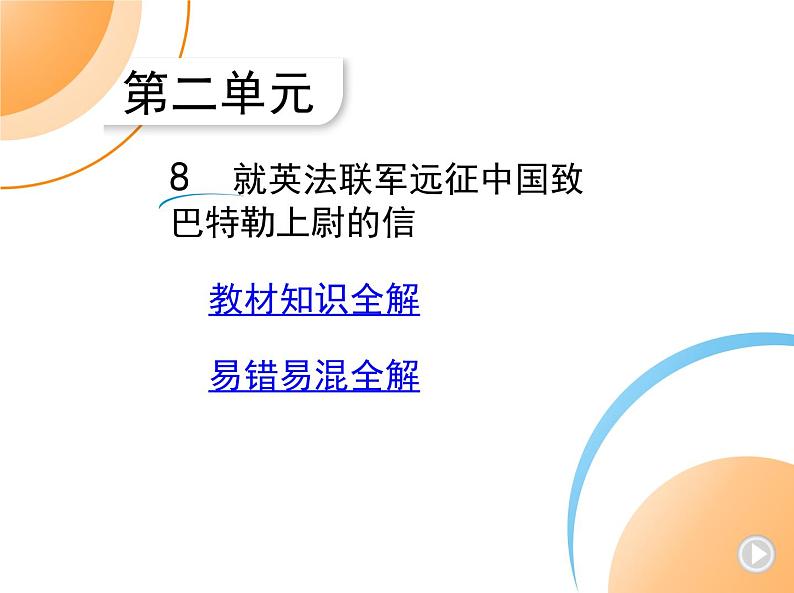 九年级语文上册02-第二单元 02-8就英法联军远征中国致巴特勒上尉的信课件+同步试卷01