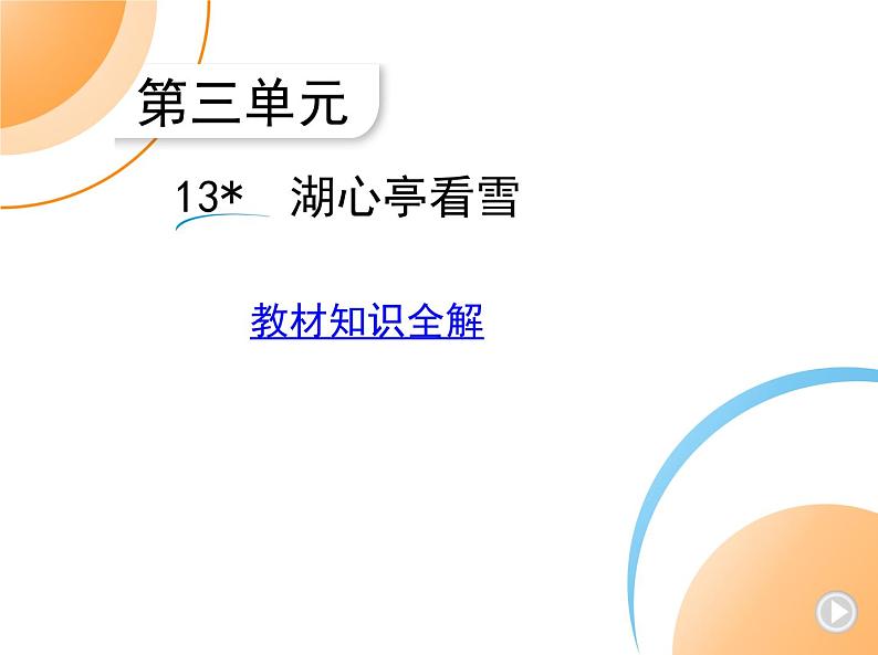 九年级语文上册03-第三单元 03-13湖心亭看雪课件+同步试卷01