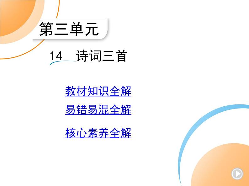 九年级语文上册03-第三单元 04-14诗词三首课件+同步试卷01