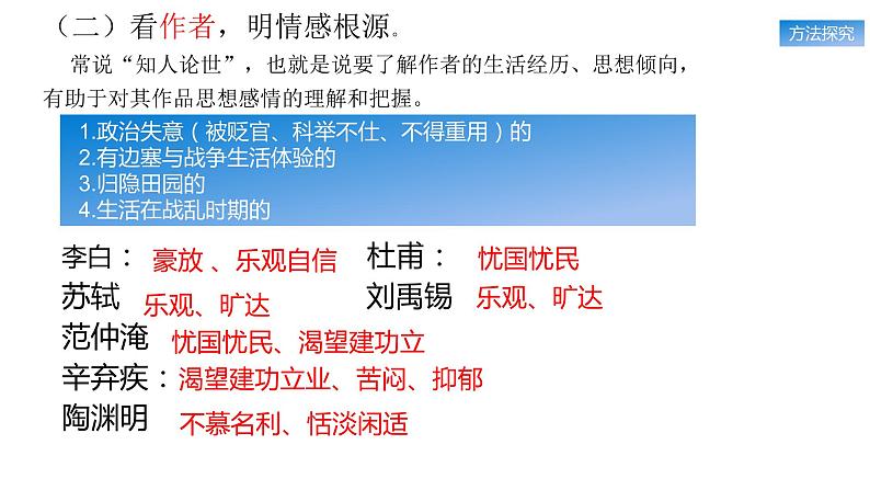 古诗词鉴赏复习之把握情感   课件 2023年中考语文二轮专题06