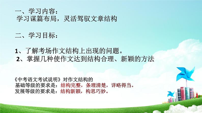 作文的谋篇布局   课件  2023年中考语文一轮复习02