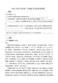 山东省宁津县田庄中学2022-2023学年九年级下学期第一次素养检测语文试题