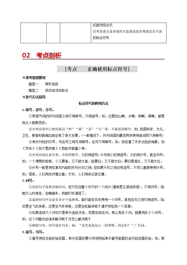 中考语文一轮复习 专题4   正确使用标点符号（讲通）-【2022讲通练透一轮】02