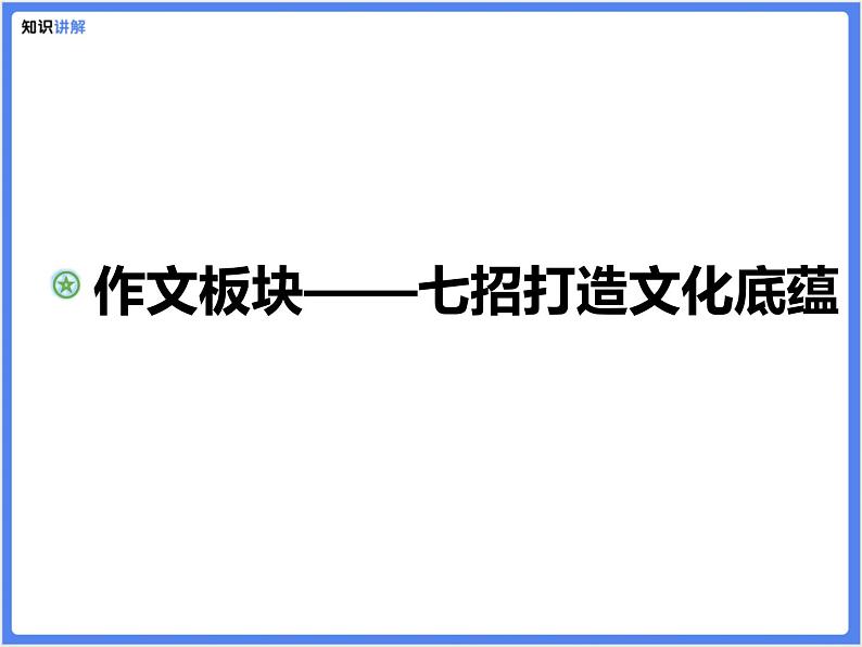 【精品课件】中考冲刺—作文模块：七招打造文化底蕴第1页