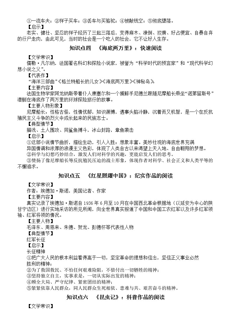 初中语文2023中考复习名著阅读知识点（共12个）第2页