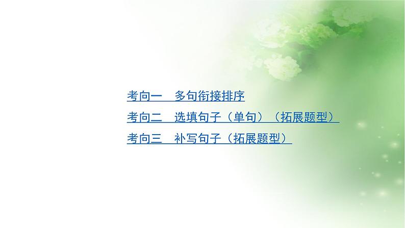 2023年福建省中考语文二轮专题复习：句子的衔接与排序课件PPT第2页