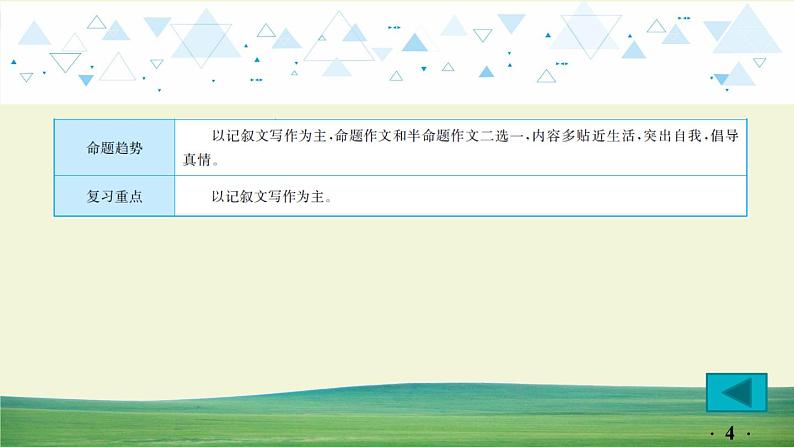中考语文总复习24.第四部分 作文-专题一  自我生活  成长经历课件第4页