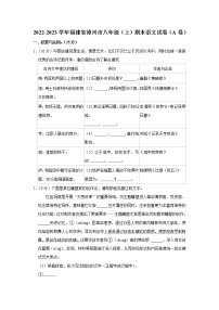 福建省漳州市2022-2023学年 八年级上学期期末语文试卷（a卷）(含答案)