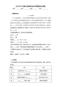 2023年3月浙江省杭州市中考模拟语文试题（含答案）