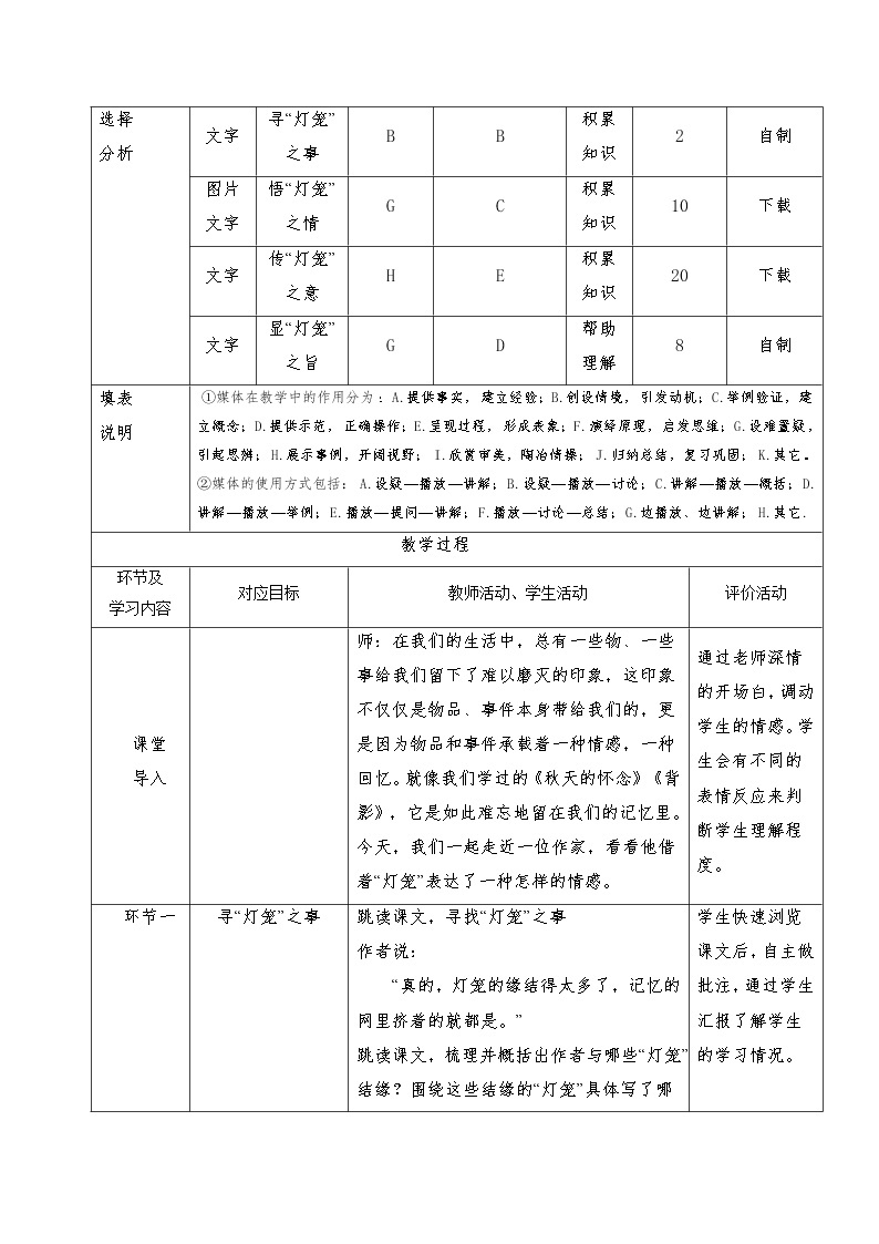 第4课《灯笼》教学设计 部编版语文八年级下册02