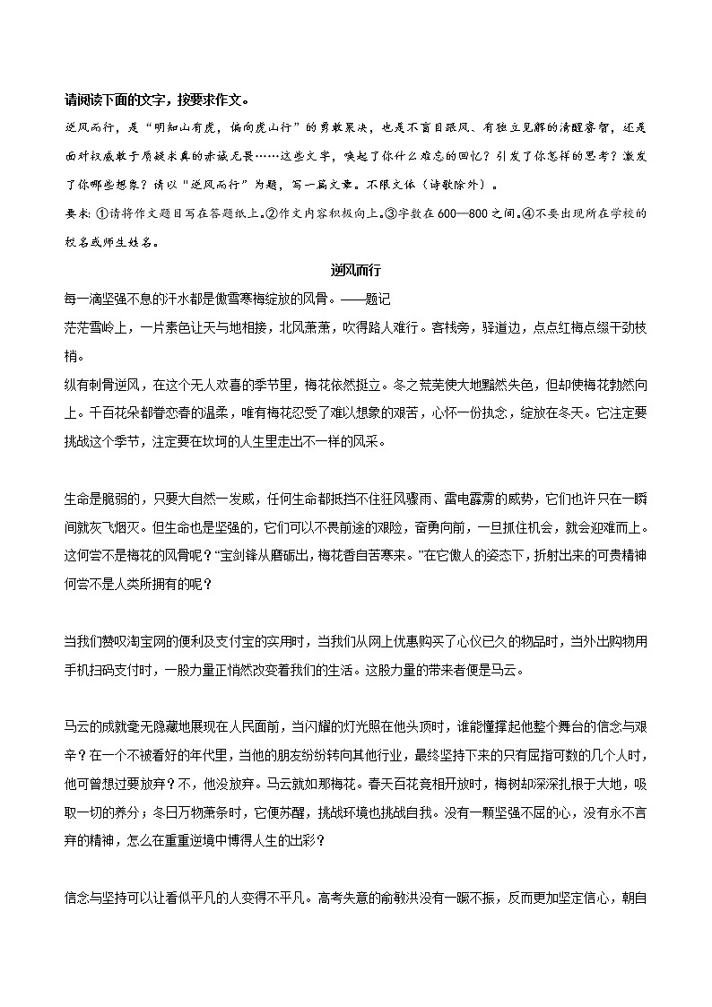 专题08  《逆风而行》《我不由得停下了脚步》《我在捍卫自尊》《经历了我才发现》《我有我的美丽》-冲刺中考语文考场作文必背范文100篇第1页