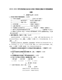 2022-2023学年甘肃省天水市七年级下册语文期末专项突破模拟试题（含解析）