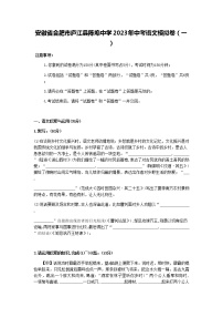 2023年安徽省合肥市庐江县柯坦镇陈埠初级中学中考模拟卷（一）语文试题