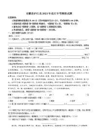2023年安徽省庐江县中考模拟语文试题(含答案）
