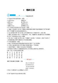 初中语文人教部编版九年级下册梅岭三章复习练习题