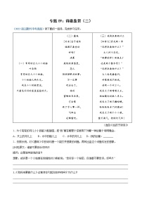 2023年中考语文必刷真题精选 专题09：诗歌鉴赏（二）（学生版+教师版）