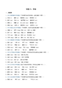 2023年中考语文必刷真题精选 专题01：字音（学生版+教师版）