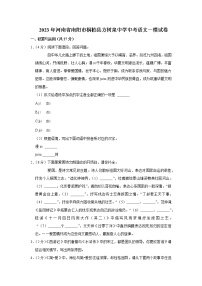 中考语文模拟试题--2023年河南省桐柏县方树泉中学中考第一次模拟考试语文试题(有答案解析)