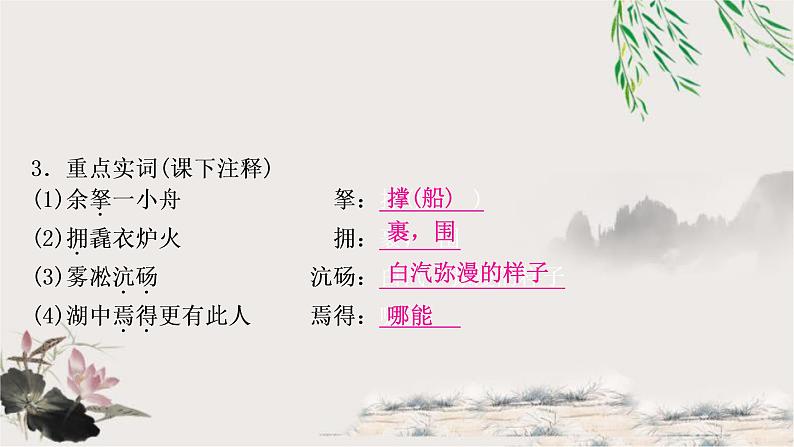 中考语文复习专题8湖心亭看雪教学课件第4页