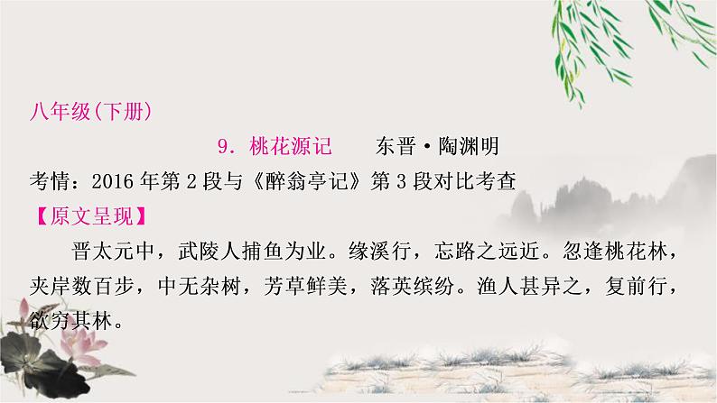 中考语文复习专题9桃花源记教学课件01