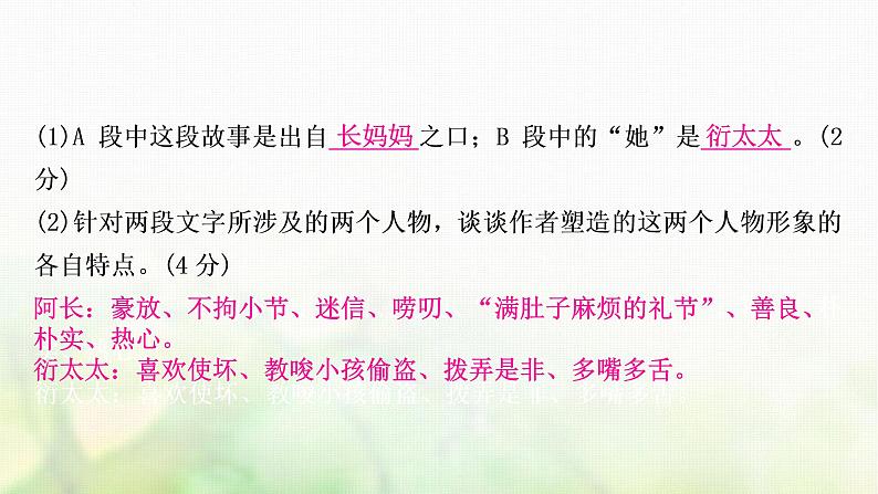 中考语文复习语文积累与运用专题四名著阅读作业课件06