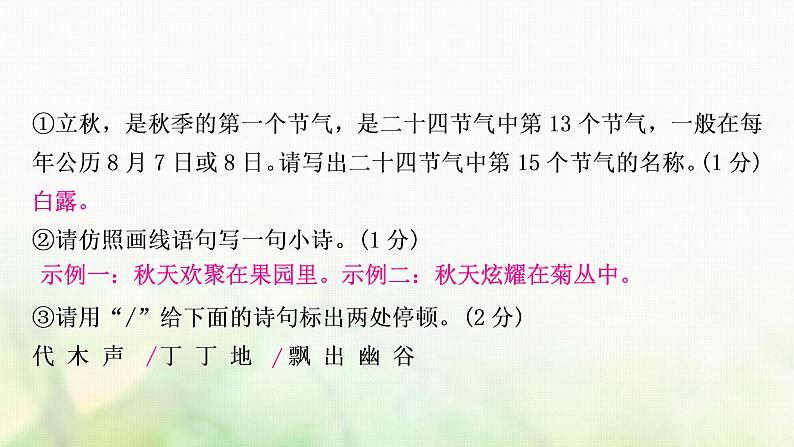 中考语文复习语文积累与运用专题五语文综合运用作业课件05