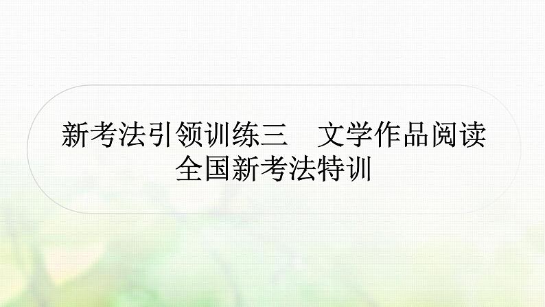 中考语文复习现代文阅读新考法引领训练三文学作品阅读特训课件01