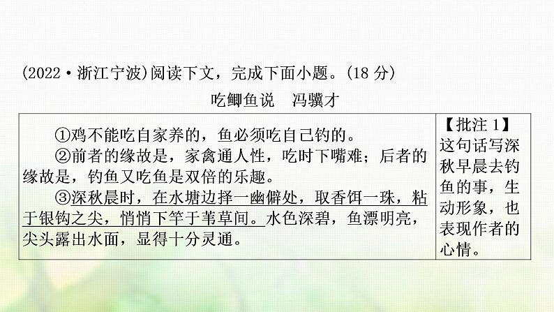 中考语文复习现代文阅读新考法引领训练三文学作品阅读特训课件02